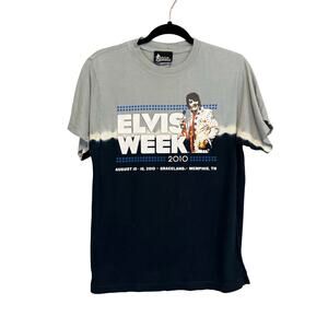 Elvis Presley Graceland T-Shirt M Black Tie Dye Cotton Elvis Week 2010 Music